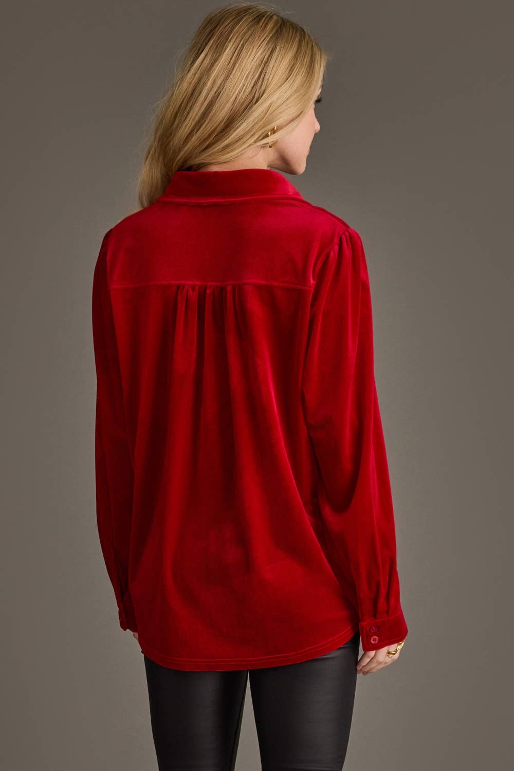 Red Velvet Button Up
