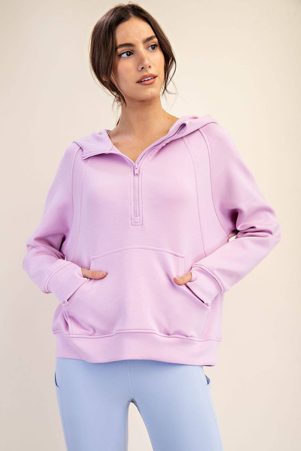 MODAL SCUBA QUARTER ZIP HODDIE JACKET