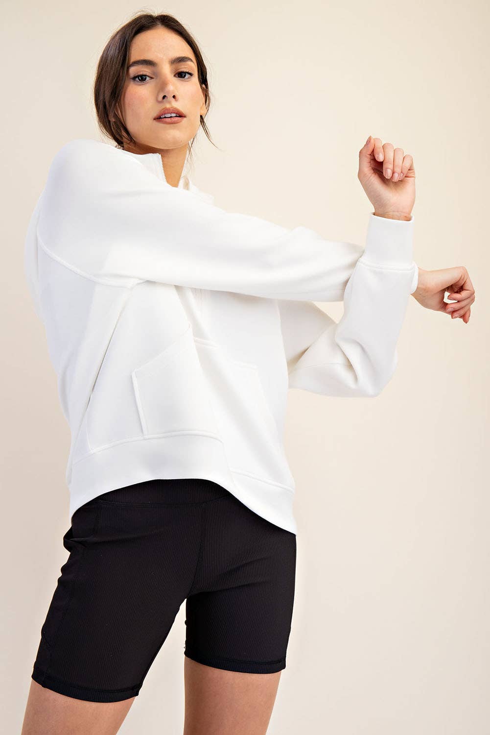 MODAL SCUBA QUARTER ZIP HODDIE JACKET
