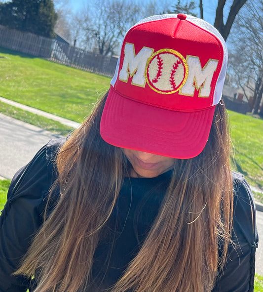 Baseball Mom Hat, Softball Mom Patch Hat, Trucker Hat, Trucker Hat, Baseball Hat, Softball Trucker Hat, Mom Hat