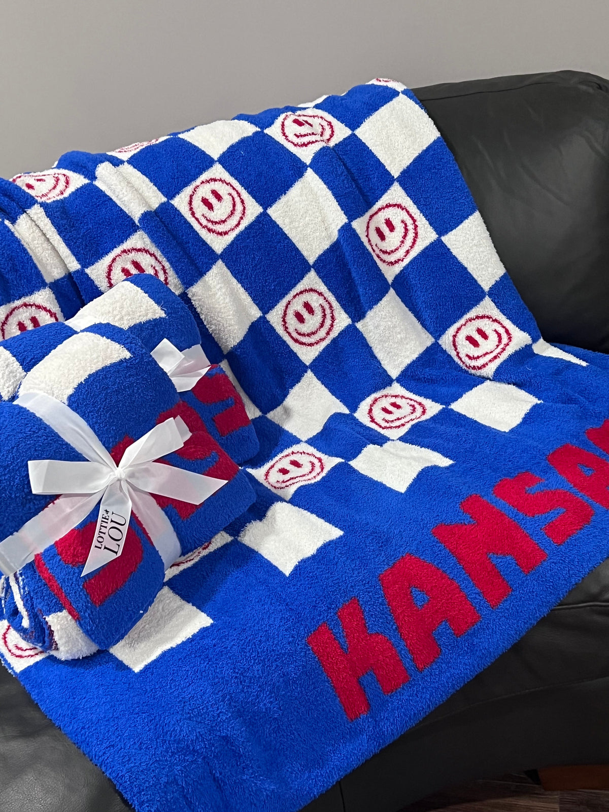 Large Kansas Blanket, 100% Polyester Microfiber Blanket, Soft Sports Blanket, Football Blanket, Basketball Blanket, Graduation Gift