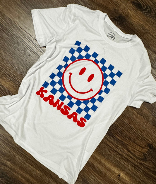 Kansas Women’s Graphic T-Shirt, Smile T-Shirt, Kansas Basketball T-Shirt, Graduation Gift 2024