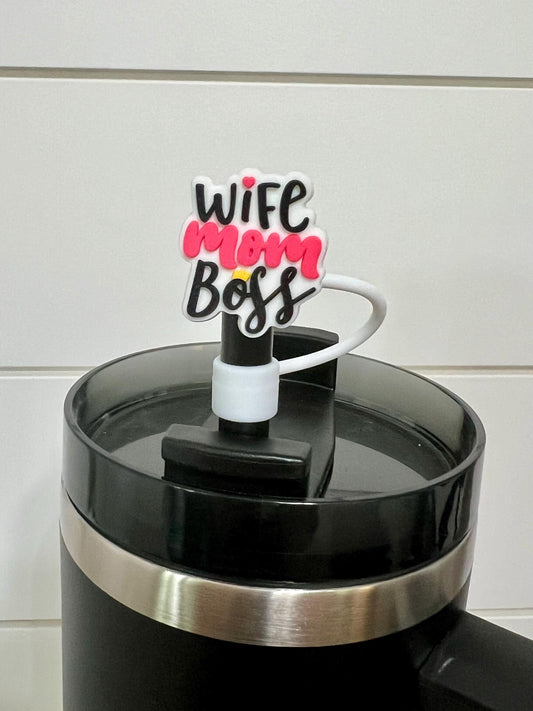 Wife mom boss straw topper (10mm)