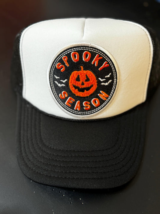 Halloween Patch Hat, Halloween Hat, Spooky Season Hat, Trucker Hat