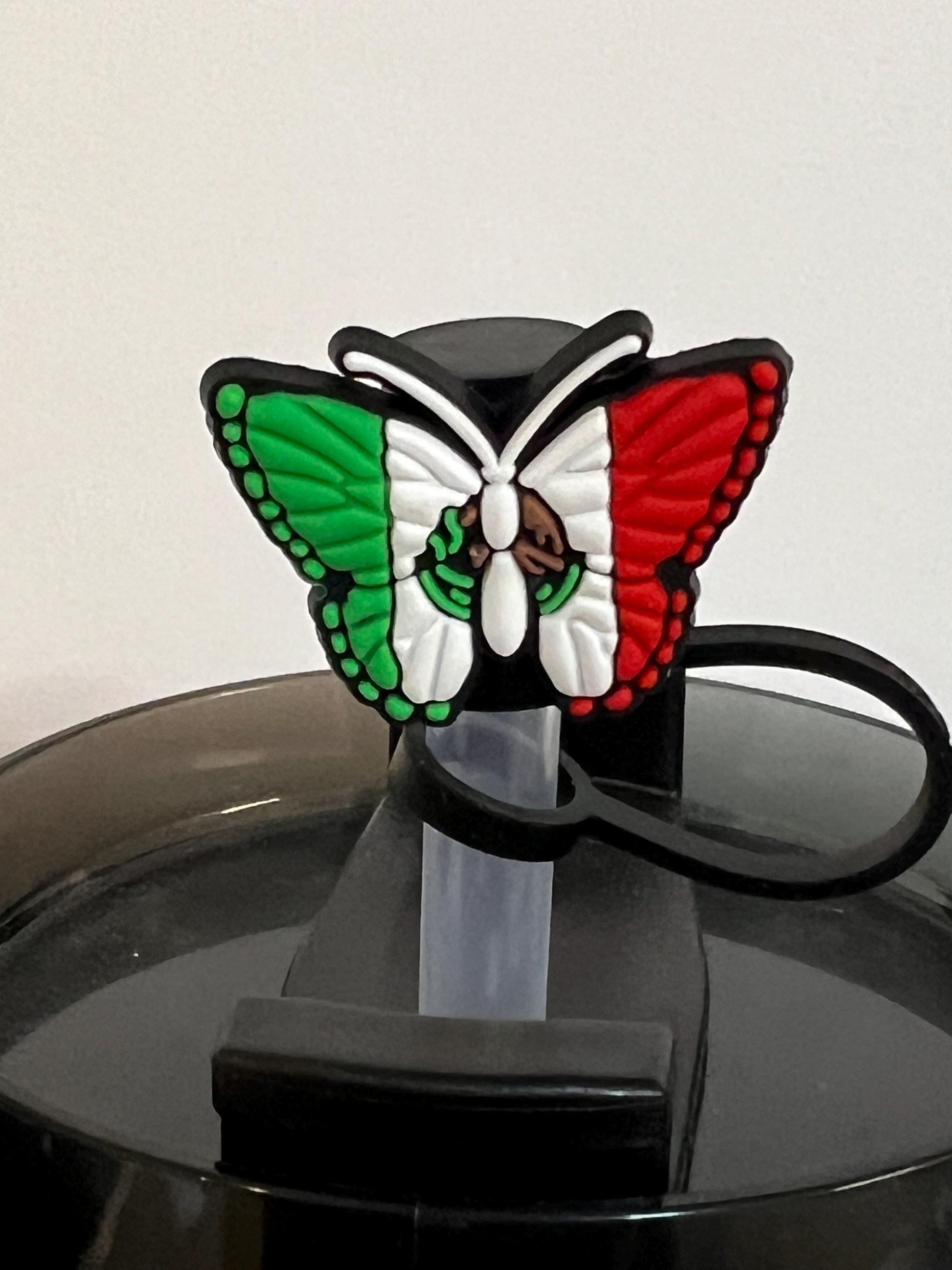 Mexican flag butterfly straw topper (10mm)