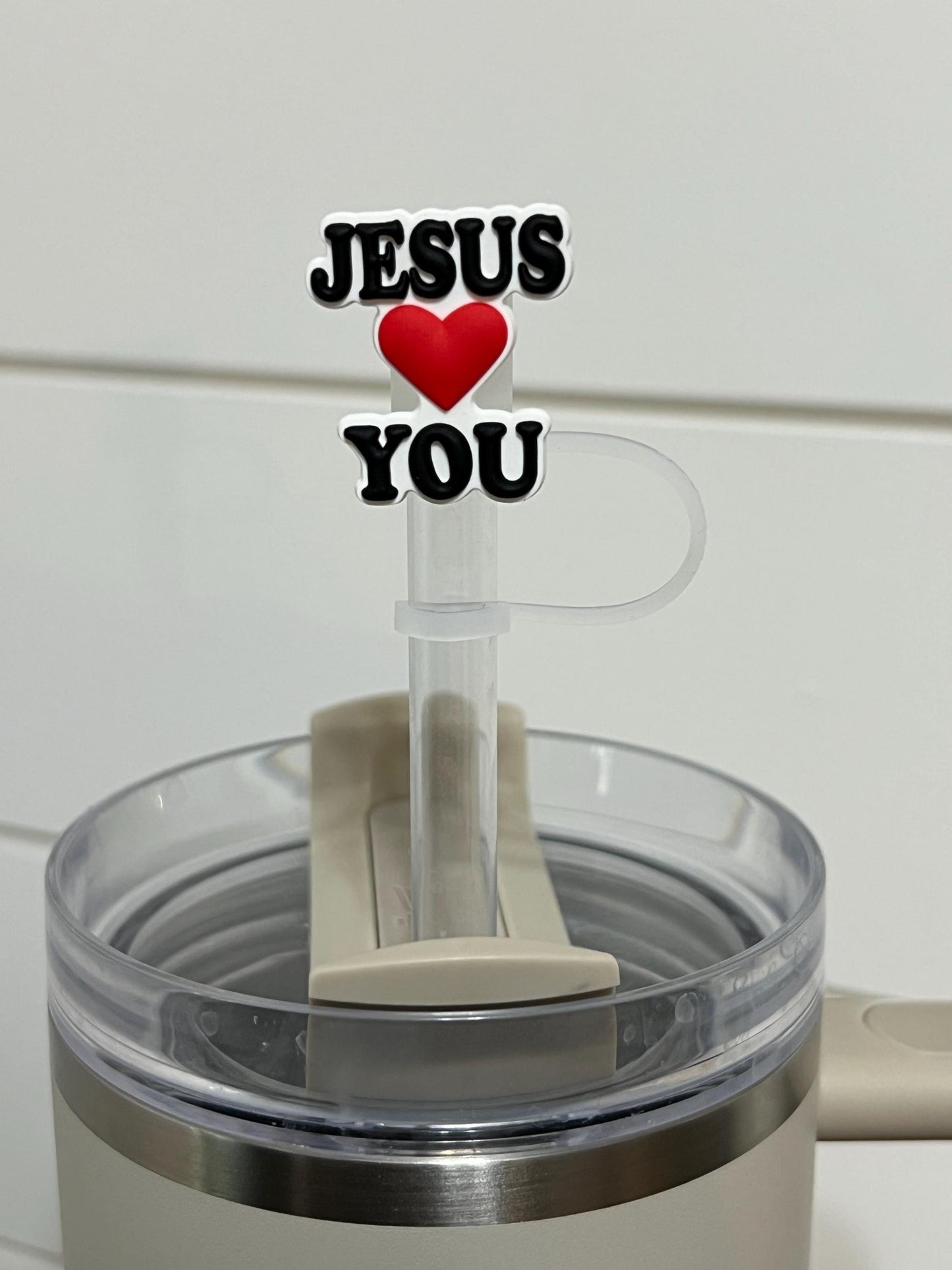 Jesus loves you straw topper (10mm)