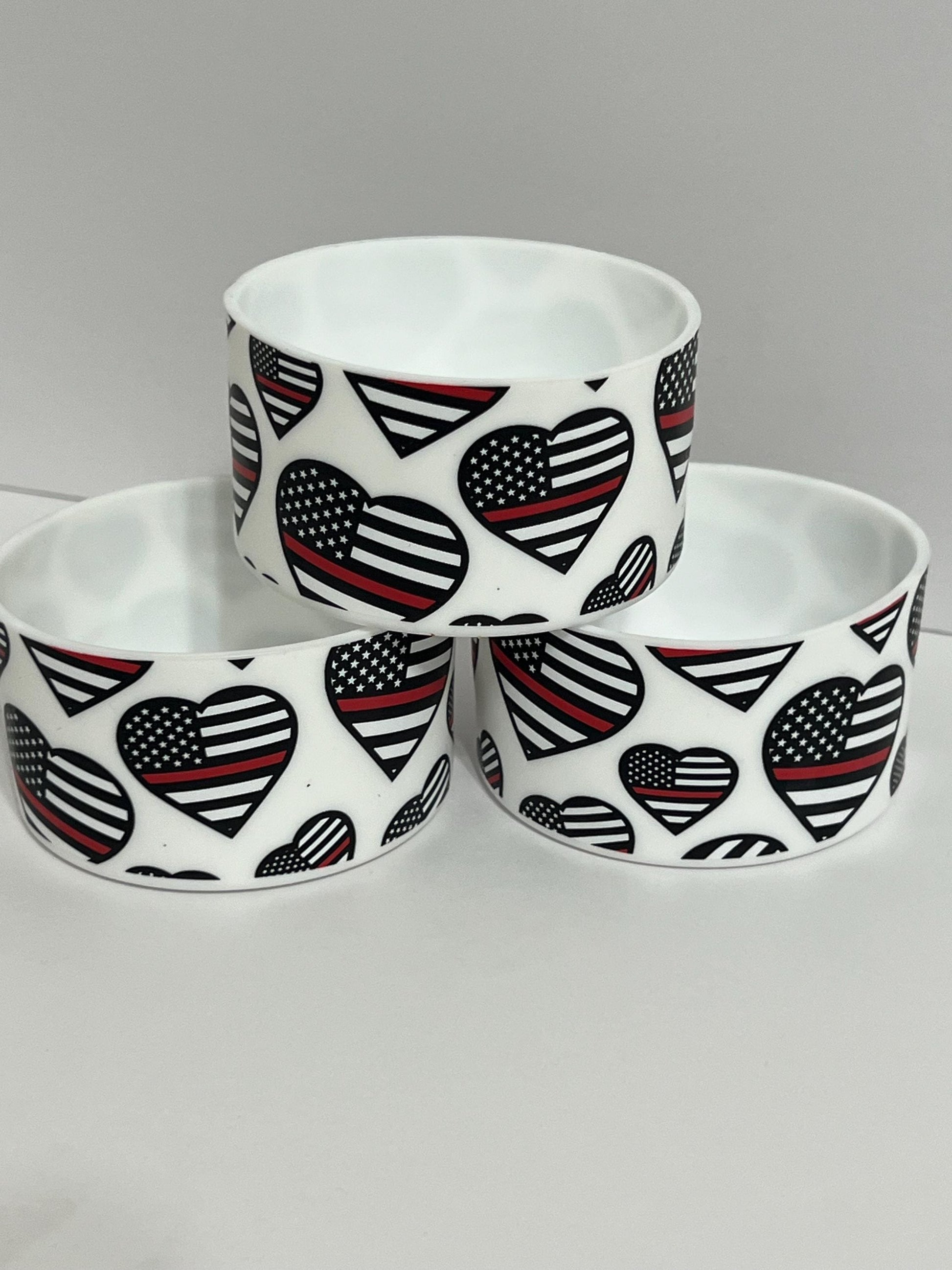 Firefighter Thin red line silicone tumbler sleeve