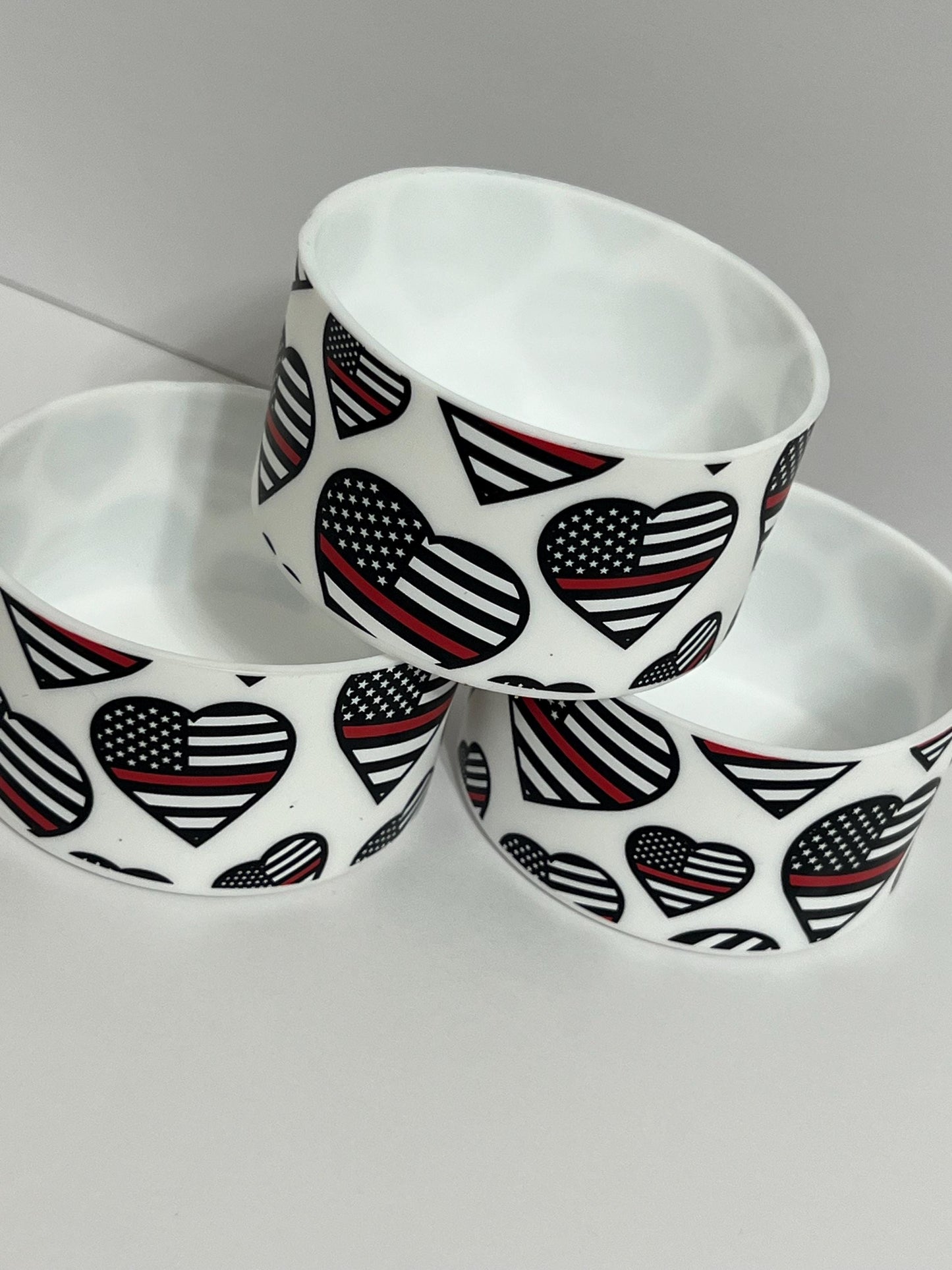 Firefighter Thin red line silicone tumbler sleeve