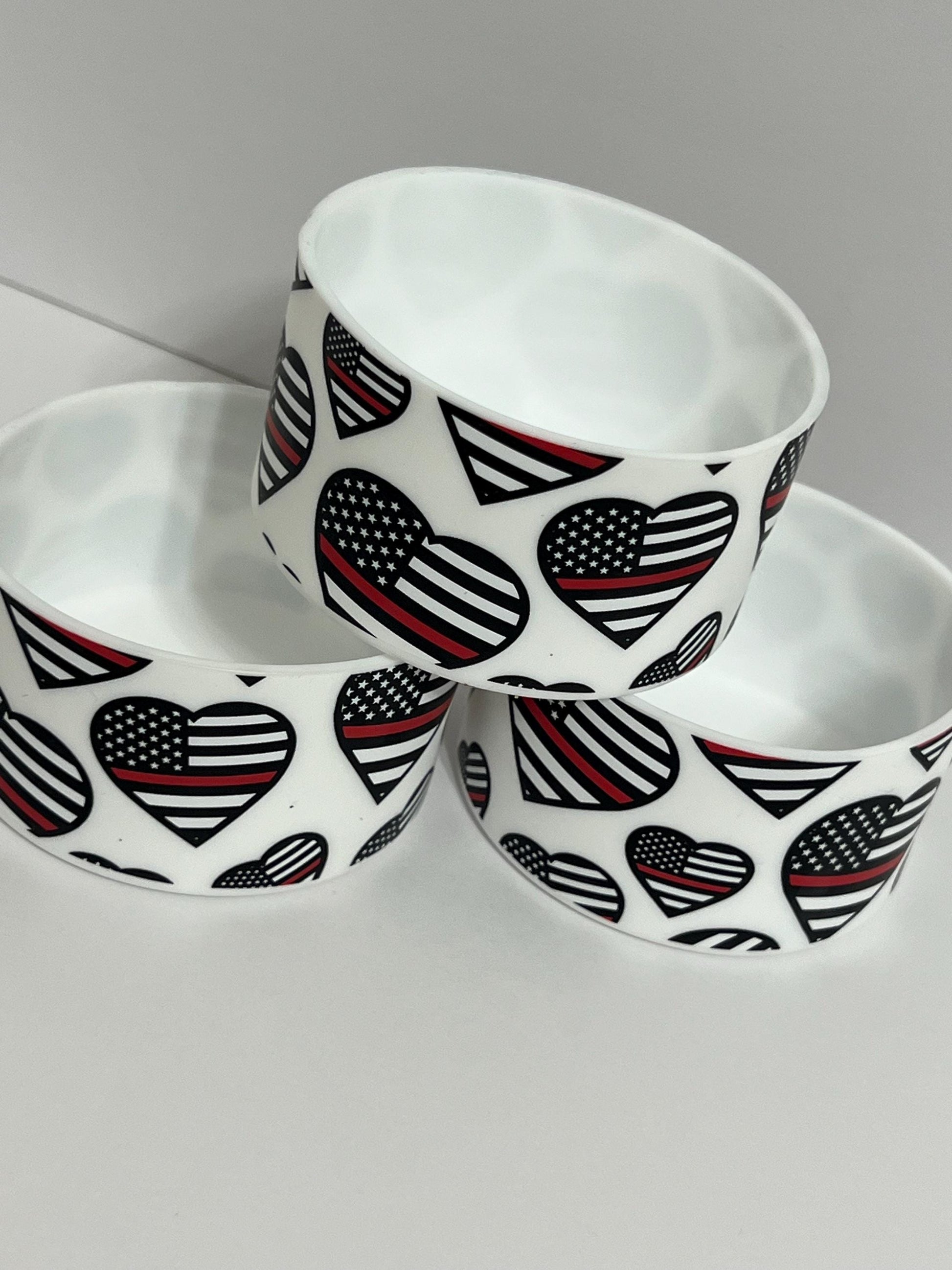 Firefighter Thin red line silicone tumbler sleeve