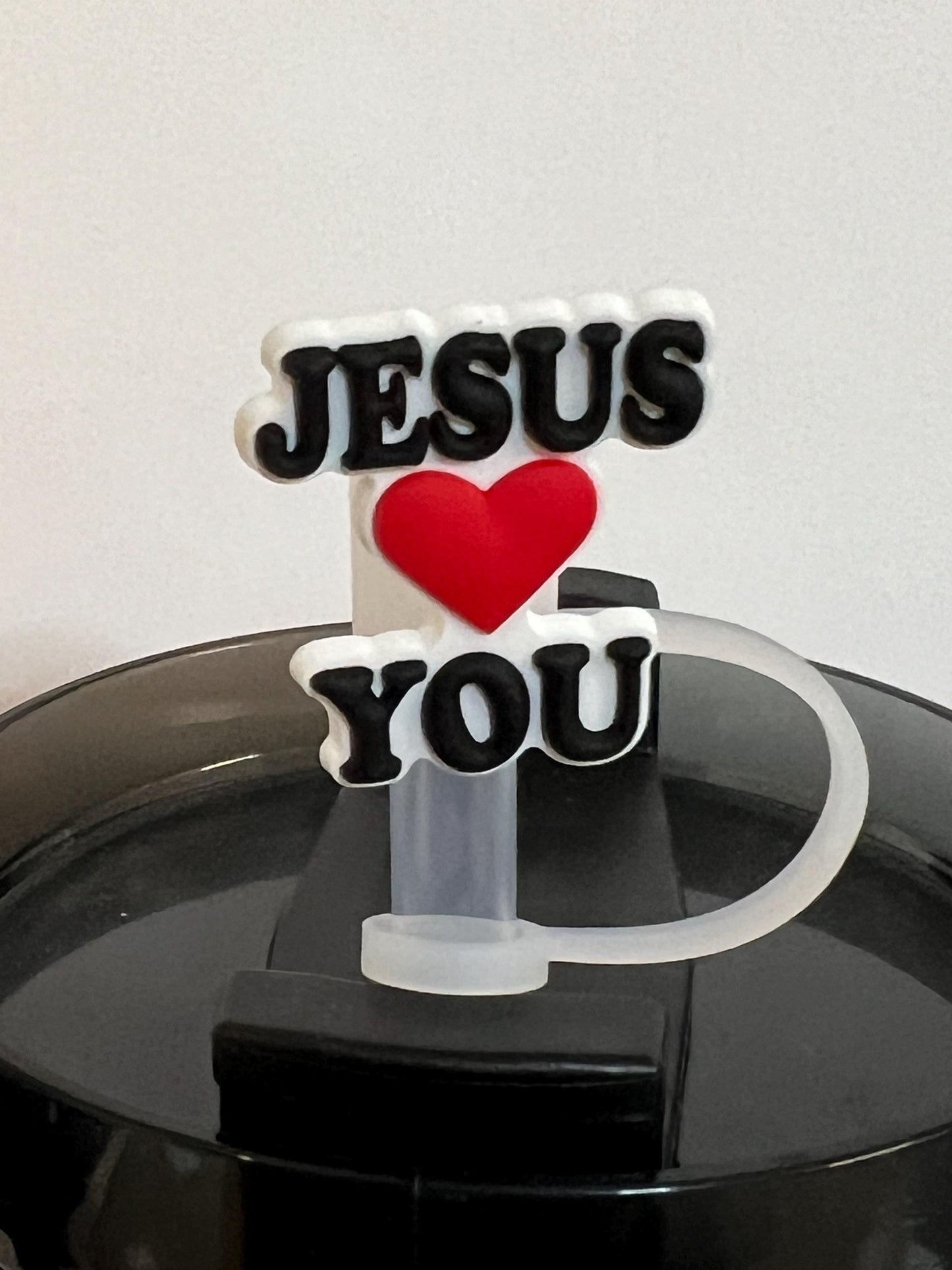 Jesus loves you straw topper (10mm)