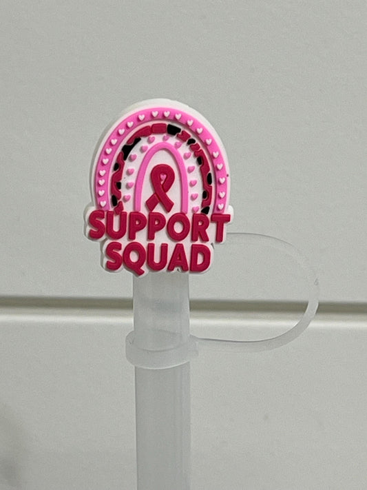 Breast cancer awareness straw topper (10mm)