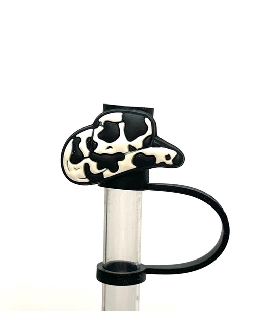 Cow print cowboy hat straw topper (10mm)