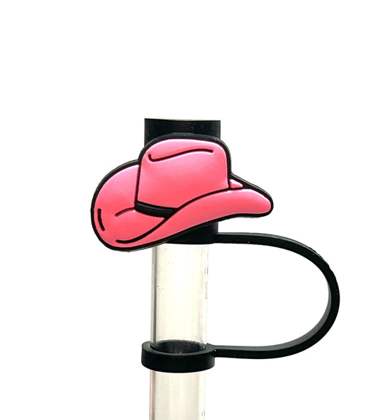 Pink cowboy hat straw topper (10mm)