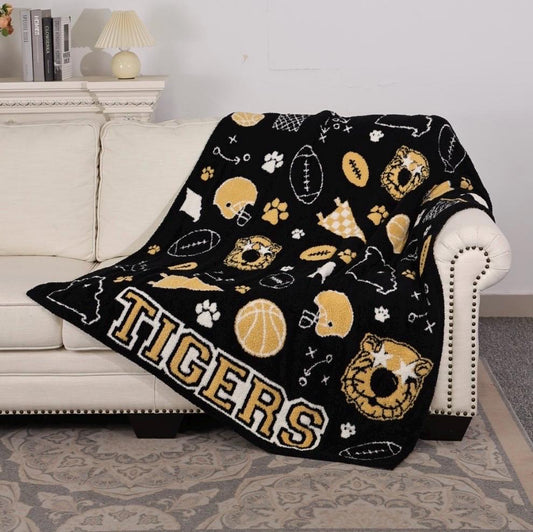 PRE-ORDER!!! New!! Tigers Blanket, 100% Polyester Microfiber, Game Day Blanket