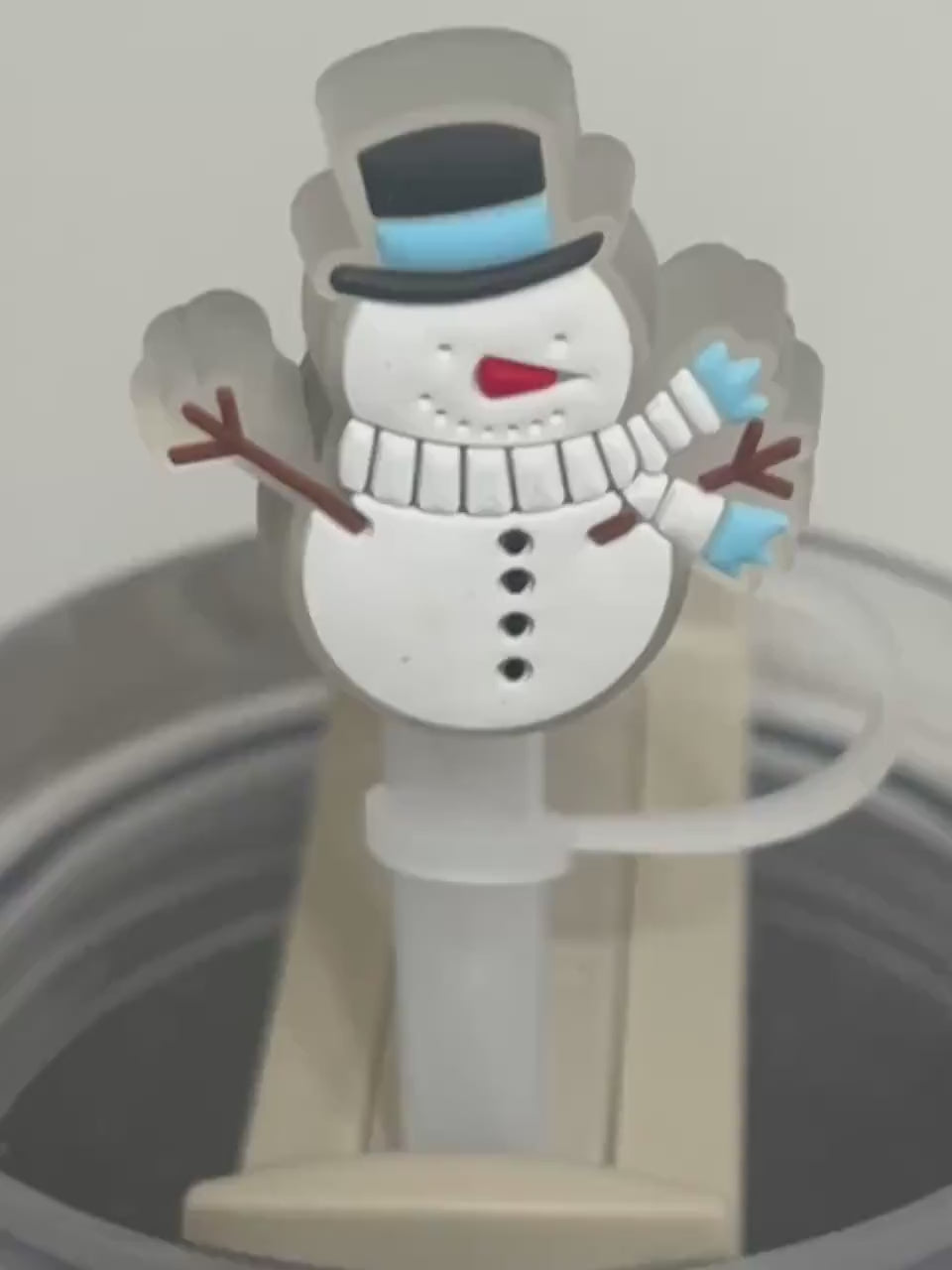 Snowman LED straw topper (10mm)