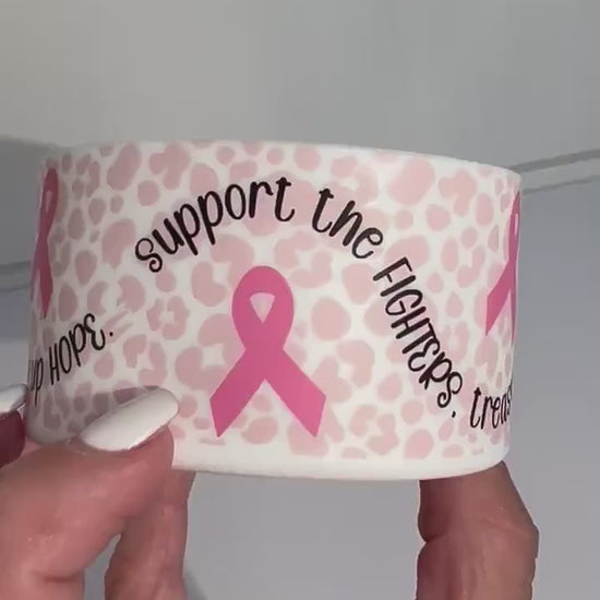 Breast cancer awareness silicone tumbler sleeve